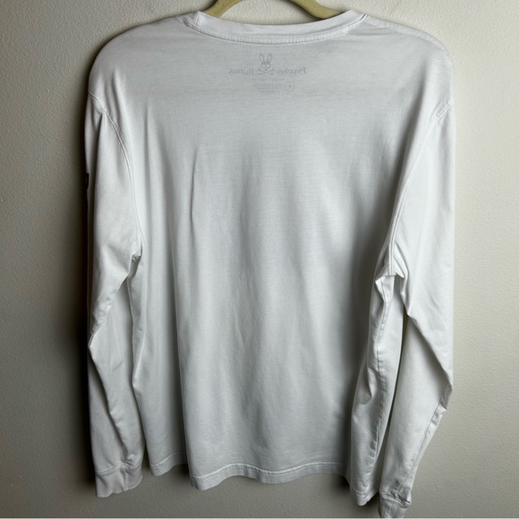 Psycho Bunny Men's White Coniston Crew neck long sleeve graphic tee size: L - Picture 7 of 8
